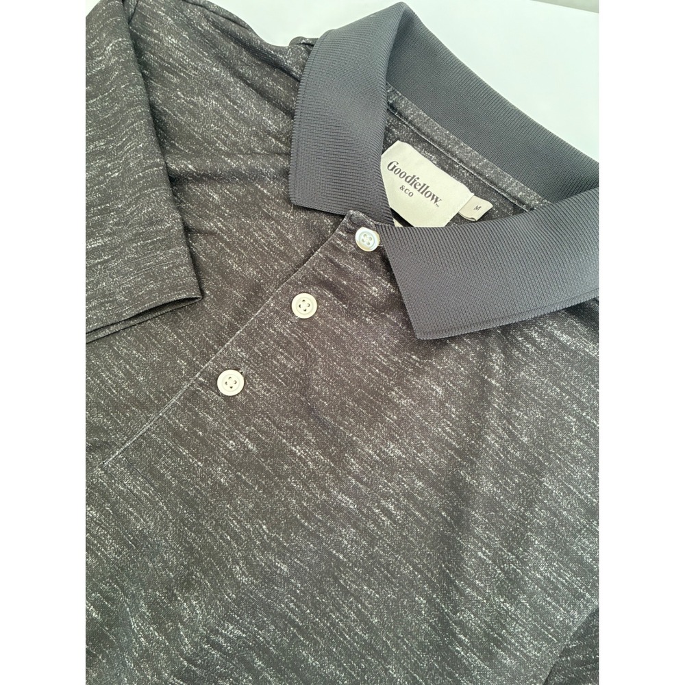 Goodfellow & Co Mens Gray Space Dye Short Sleeve Polo Shirt Size M